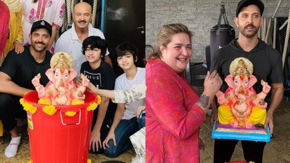 Hrithik Roshan And His Family Bid Farewell To Lord Ganesha In An Eco-Friendly Way