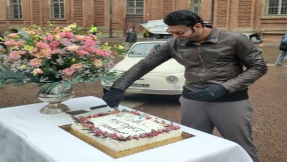 Prabhas Cuts Cake On The Sets Of Radhe Shyam In Italy; Birthday Celebration Photos Go Viral