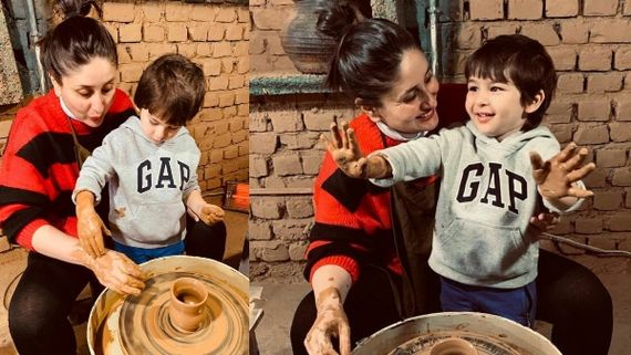 Taimur Ali Khan Enjoys Pottery With Mom Kareena Kapoor Khan; Pictures Win The Internet
