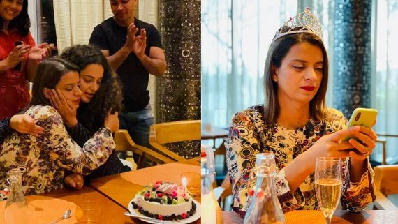 Inside Photos From Rangoli Chandel's Birthday Bash: Kangana Ranaut Showers Her With Cakes And Hugs