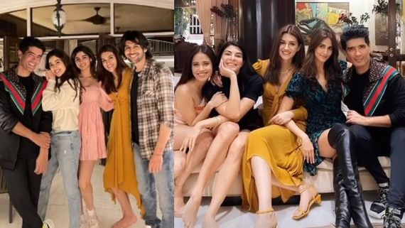 Kartik Aaryan, Janhvi Kapoor, Kriti Sanon And Others Have A Gala Time At Manish Malhotra's Dinner Party
