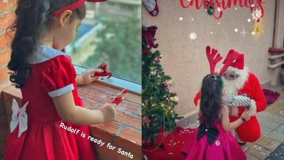 Soha Ali Khan's Daughter Inaaya Is Ready To Welcome Christmas Dressed In Red And White As Rudolph