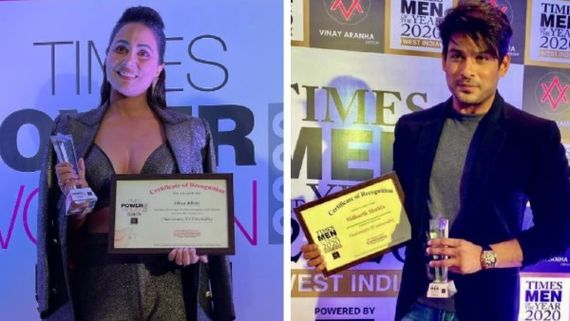 Hina Khan Bags Times Power Woman Award; Sidharth Shukla Wins Times Men Of The Year 2020 Award