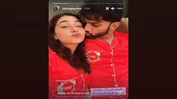 Disha Parmar Gets A Peck On Her Cheek From Hubby Rahul Vaidya; Actress Shares Sweet Moment After Wedding