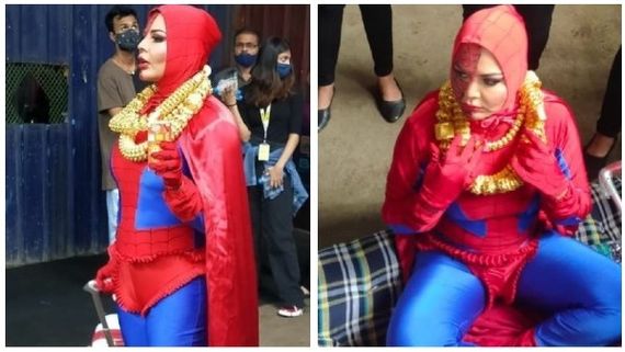 Upset With Bigg Boss OTT, Rakhi Sawant Reaches The Set In Bizarre Spider-Man Look Uninvited!