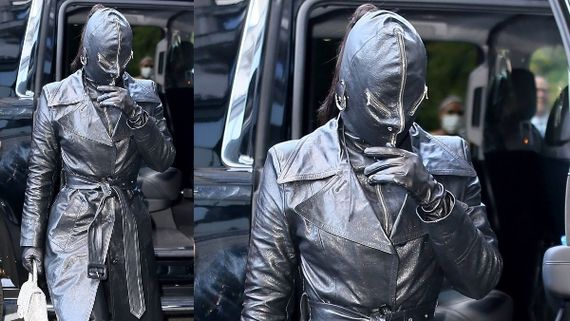 Kim Kardashian Appears In A Balenciaga Leather Suit; Takes Social Media By Storm