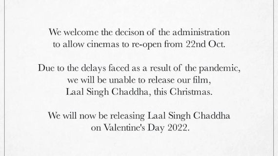 Aamir Khan To Release Laal Singh Chaddha In Cinemas On Valentine’s Day, 2022!