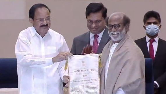 Rajinikanth Receives Dadasaheb Phalke Award From Vice President M Venkaiah Naidu