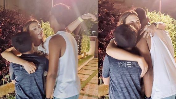 Aishwaryaa Rajinikanth's Shares A Warm Hug With Sons Yathra And Linga, Pics Win The Internet