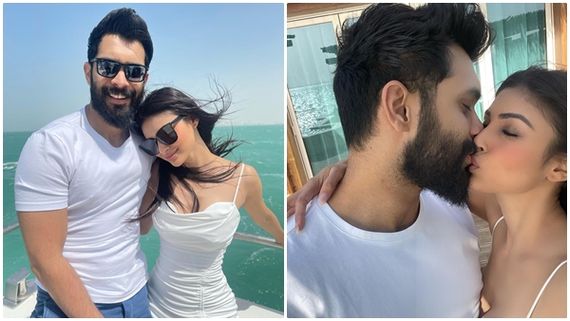 Mouni Roy Wishes Husband Suraj Nambiar On His Birthday By Kissing Him (Pics Inside)