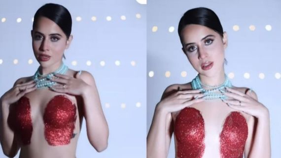 Urfi Javed Goes Topless Once Again, Sets The Internet On Fire By Applying Red Glitter Paint On Her Body; WATCH