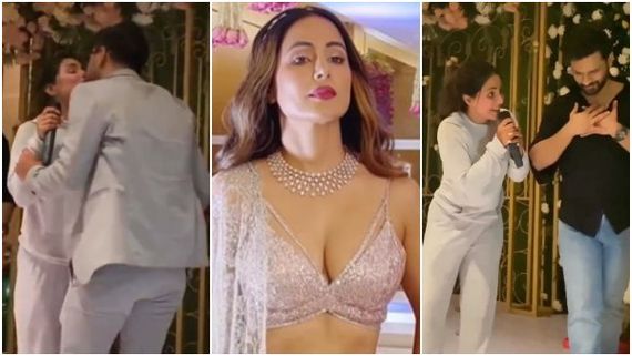 Hina Khan Kisses BF Rocky At Her Manager’s Reception Party, Sings Lag Ja Gale With Rahul Vaidya; VIDEO