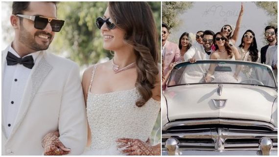 New Bride Hansika Motwani Can't Take Her Eyes Off Hubby Sohael In These MUSHY Pics From Pre-wedding Party 