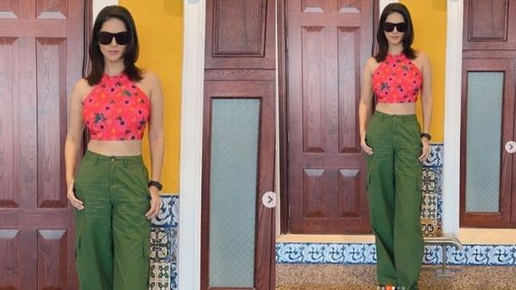 Sunny Leone Gives Girl-Next-Door Vibes In Chic Style Crop Top & Trousers. See Pics