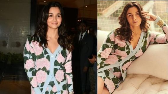 Alia Bhatt Is A Stunner In A Chic Floral Knit Cardigan And Mini Skirt; See All PICS