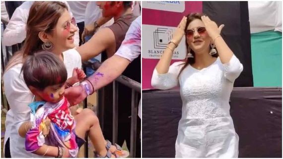 Lock Upp Star Anjali Arora’s Adorable Moment With A Kid From Holi Celebrations Goes Viral, Fans Call Her Cute