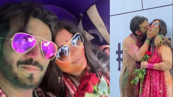 WATCH: Arjun Bijlani Kisses Wife Neha Swami During Holi Party; Her Reaction Is PRICELESS