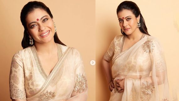 Holi 2023: Kajol Shares Breathtaking Pics Donned In Ivory Organza Saree. You Can't Take Your Eyes Off Her