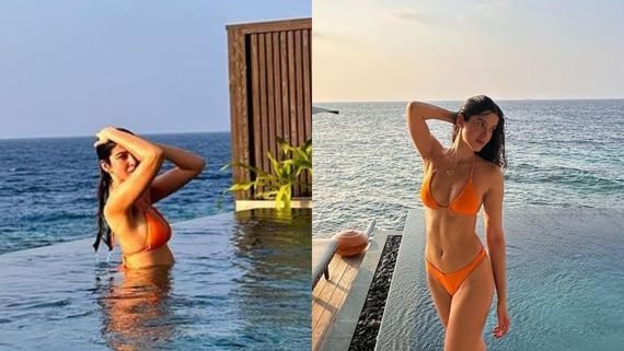 Fan Says ‘Kattai Zahar' As Shanaya Kapoor Drops Gorgeous Beach Body Pics In Orange Bikini From Maldives Vacay