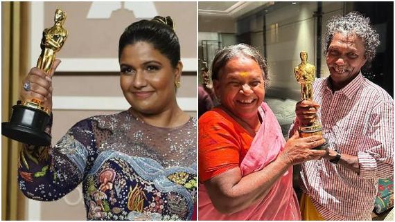 Kartiki Gonsalves Meets The Elephant Whisperers' Bomman & Bellie, Shares Pic Of Duo Holding Oscar Trophy