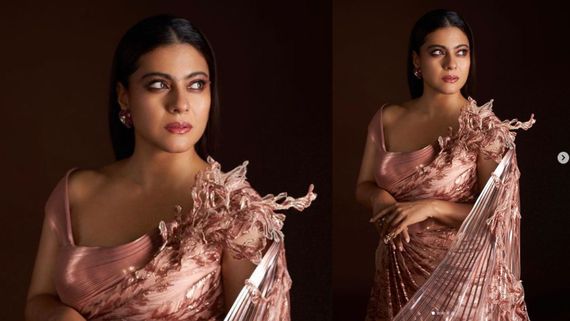 Kajol Stuns In Rose-Gold Custom-Made Saree Gown For Recent Award Function That Comes At This WHOPPING Price