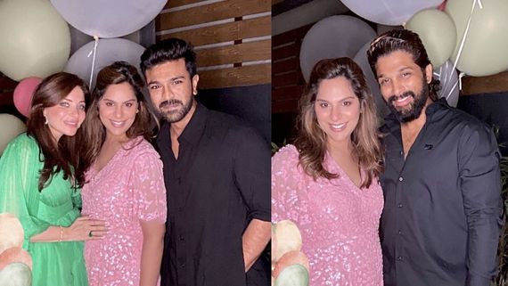 RRR star Ramcharan and wife Upasana make an adorable couple at Baby Shower- See pics