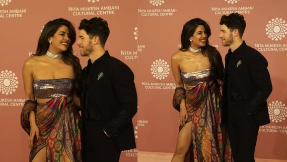 Priyanka Chopra Can't Stop Smiling As She Graces NMACC Gala With Nick Jonas In 60-Year-Old Banarasi Saree