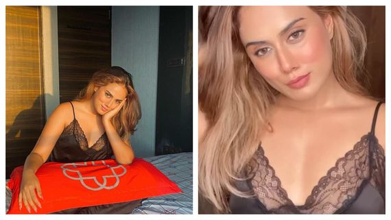 Rutuja Sawant Exudes HOTNESS As She Poses In A SIZZLING Black Satin Dress