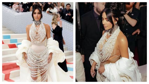 Met Gala 2023: Kim Kardashian Makes A Fierce Entry Draped In Pearls; UNIMPRESSED Fans Call It ‘BLAH”