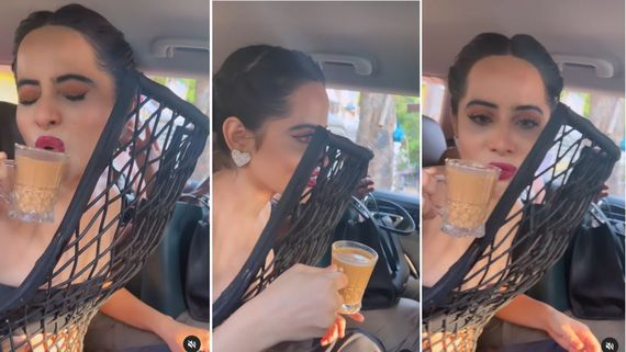 Uorfi Javed STRUGGLES To Drink Tea In Her Metal Shield Outfit; Gets MOCKED By Netizens: Aur Pehno Machhardani