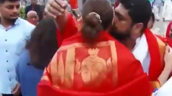 Adipurush: Video Of Om Raut Kissing Goodbye To Kriti Sanon In Tirumala Tirupathi Temple Goes Viral