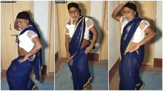 Hey Bhagwan, Mujhe Utha Lo: Video Of Old Man Dancing In A Saree Goes Viral, Netizens Call It Cringe