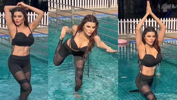 Yoga Ke Naam Pe..: Sherlyn Chopra TROLLED For Doing Yoga In Pool Wearing Revealing Sports Bra. See VIRAL Video