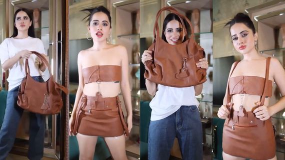 Chalo Aaj Kuch Acha Pehna..: Urfi Javed Leaves Internet AMAZED As She Styles Her Handbag Into A Short Dress