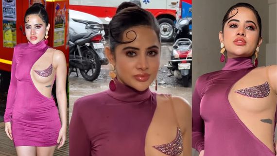 Fame Ki Bhuki: Urfi Javed Turns SEXY Barbie In Violet Pink Mini Dress, Hides N**ples With Moon-Pasties; VIDEO