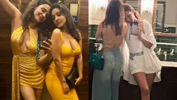 Neha Sharma & Sister Aisha Flaunt Deep Cleavage As They TWIN In Sexy Yellow Dresses; Check Out VIRAL PIC 