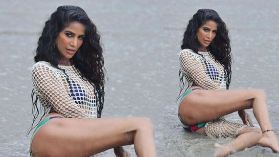 Poonam Pandey Poses SENSUOUSLY On Beach Flaunting Her SEXY bod In Colourful Bikini; Check Out Diva's Pics