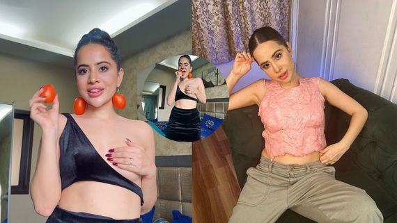 Urfi Javed Covers Her B**b With Hand, Wears Sexy Dress & Tomato Earrings, Gets Trolled: Sharam Nhi Aati
