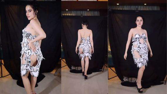 Koi Jute Se Na Mare: Urfi Javed Goes BOLD In SEXY Dress Made From Shoes, Flaunts Toned Back But Gets Trolled