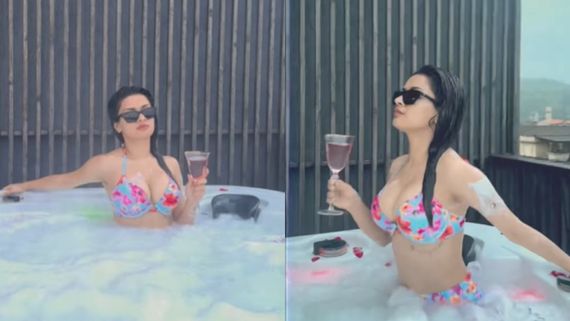 Avneet Kaur Sets Hearts Aflutter In A Sultry Floral Bikini As She Unwinds In A Hot Tub; Sexy Video Goes VIRAL
