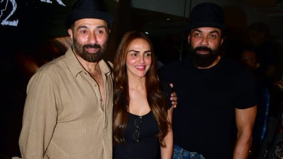 Sunny Deol Holds Step Sister Esha Deol Close As They Make Rare Appearance Together At Gadar 2 Screening