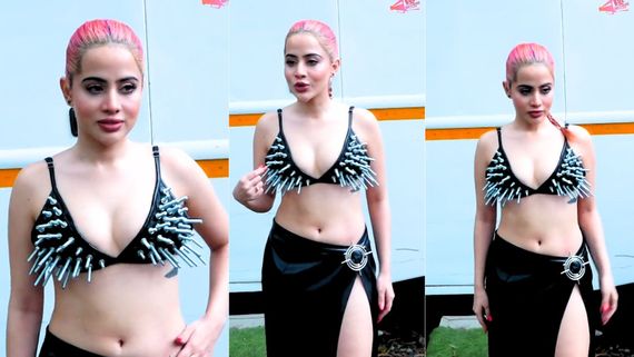 TROLLED! Urfi Javed Flaunts Toned Physique In Bra Made Of Screws, Extremely High-Slit Skirt; Watch VIRAL Video