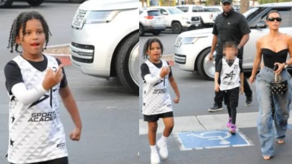 Kim Kardashian’s 7-Year-Old Son Saint Shows Middle Finger To Paparazzi; Gets Chastised 