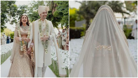 Happy Bride Parineeti Chopra Adorns Personalized Dupatta Featuring Raghav Chadha’s Name In Devanagari
