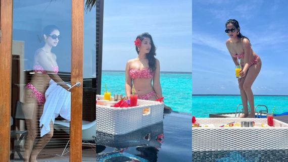 Sexy! Sonal Chauhan Is A Treat For The Sore Eyes In Pink Floral Bikini; Fans Gasp, ‘Uff Kitni Hot Hai’