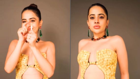 WOW! Urfi Javed Stuns Internet In A Unique MINI Dress Made With Cigarette Buds; Watch VIRAL Video