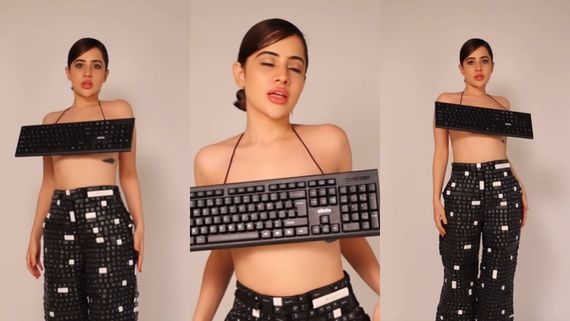 Urfi Javed Styles Computer Keyboard Top With Pants Made Of Keys; Netizens Say ‘Kash Thoda Dimag…’