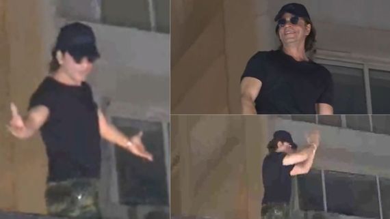Nothing Makes Me Happier: Shah Rukh Khan Greets Fans Outside Mannat With Signature Pose On 58th Birthday; WATC