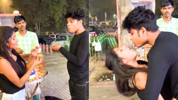 WATCH: Man Spits Golgappa Water In Girlfriend's Mouth Leaves Social Media DISGUSTED 