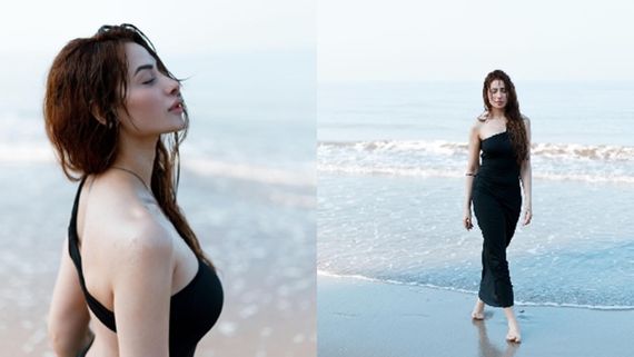 Bigg Boss 13 Star Mahira Sharma's Sizzling Beach Look In A Black Backless Outfit